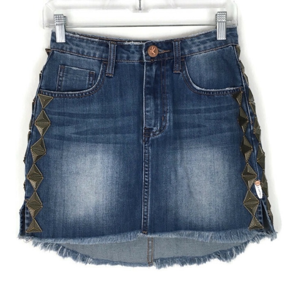 One Teaspoon Embellished 2020 Mini Skirt in Blue